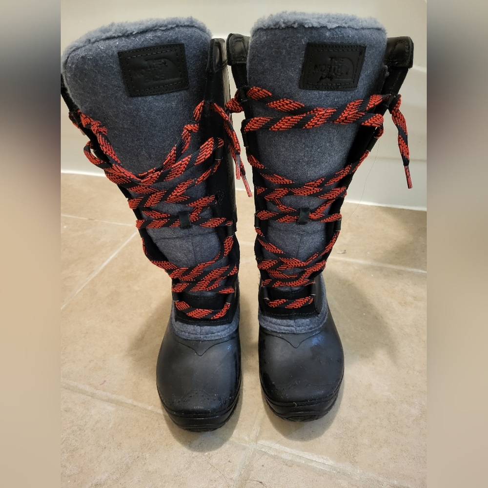 The North Face Gray and Black Winter Boots
